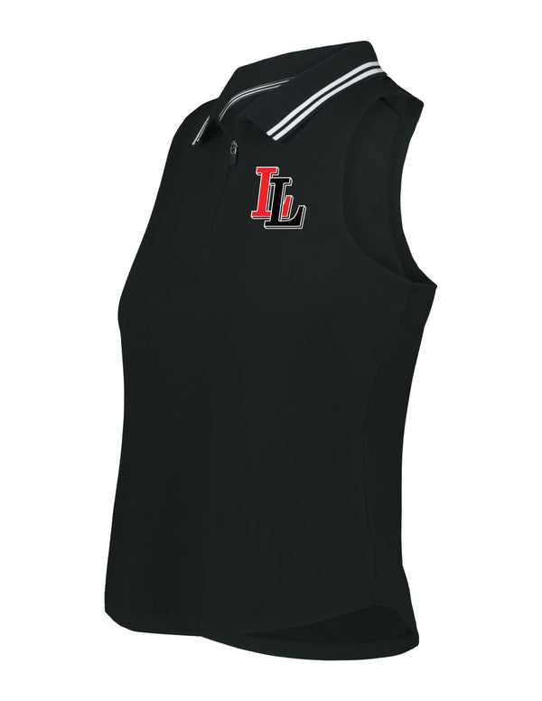 Lovejoy Football Embroidered Holloway Women's Sleeveless Black Momentic Quarter Zip