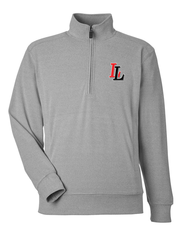 Lovejoy Football Embroidered J America Gray Fleece Quarter Zip Sweatshirt
