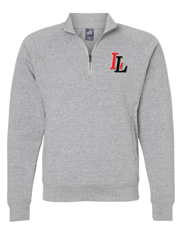 Lovejoy Football Embroidered J America Triblend Gray Quarter Zip Sweatshirt