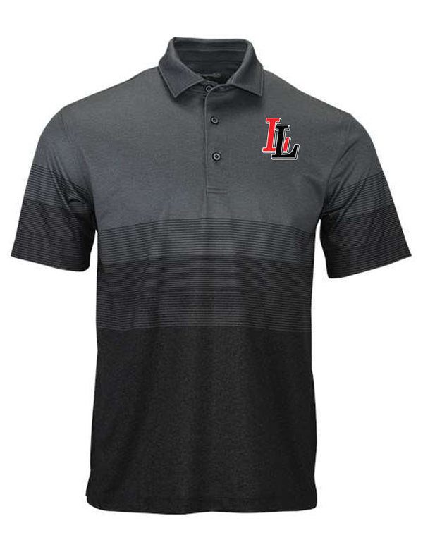 Lovejoy Football Embroidered Paragon Ombre Striped Performance Polo