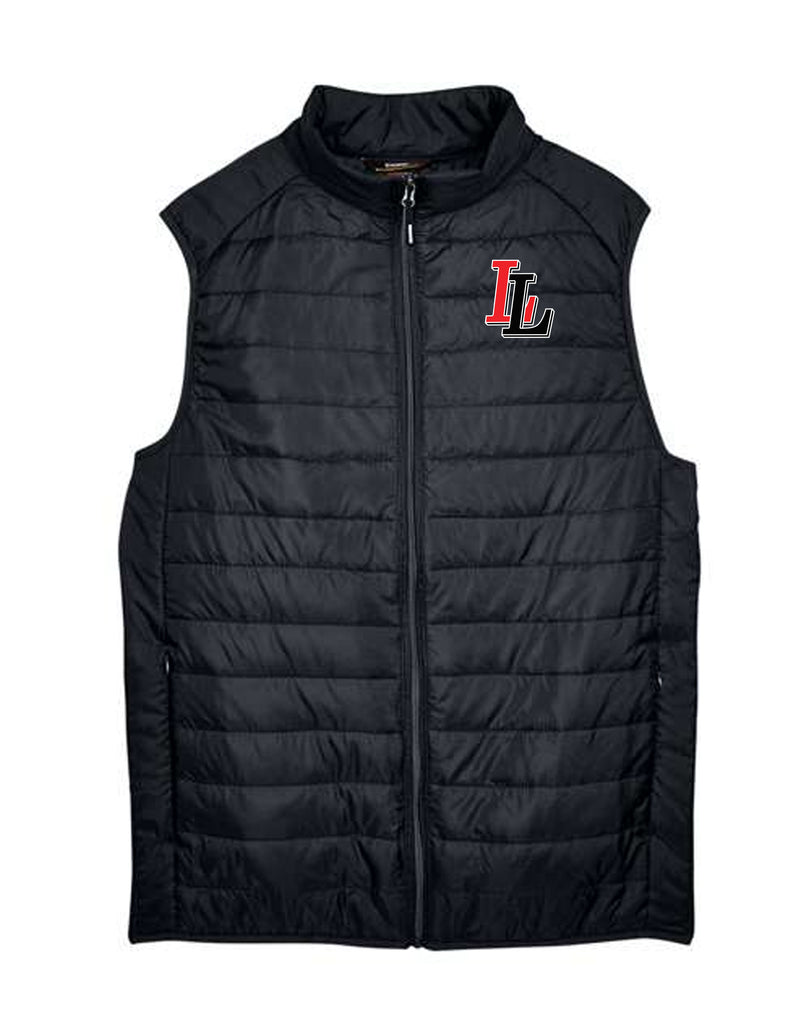 Lovejoy Football Embroidered Unisex Black Packable Puffer Vest