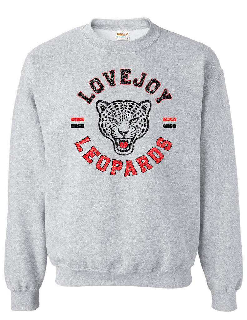 Lovejoy Football Circle Design Gildan Ash Gray Crewneck