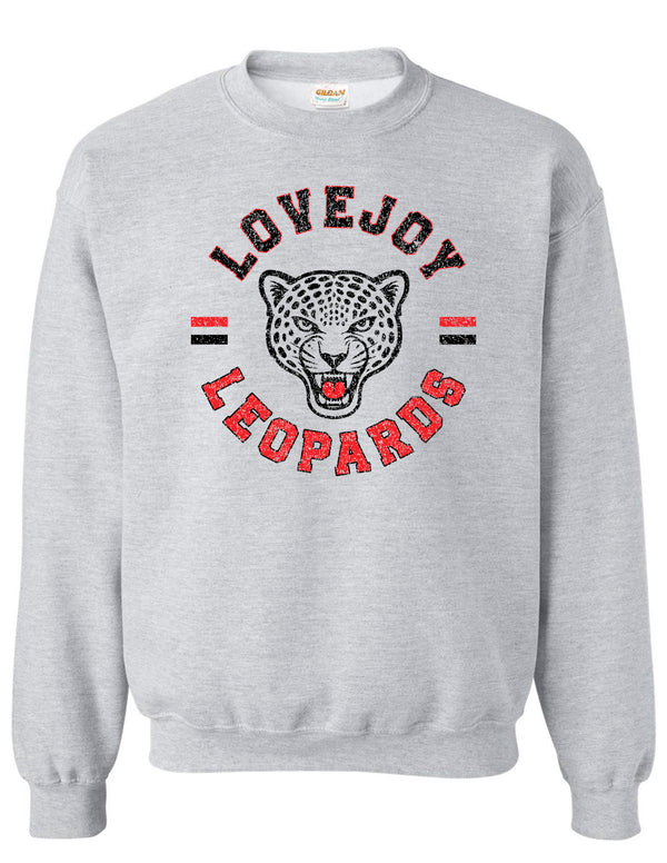 Lovejoy Football Circle Design Gildan Ash Gray Crewneck