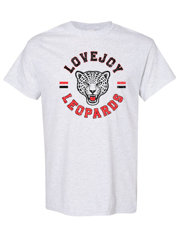 Lovejoy Football Circle Design Gildan Ash Gray Tee
