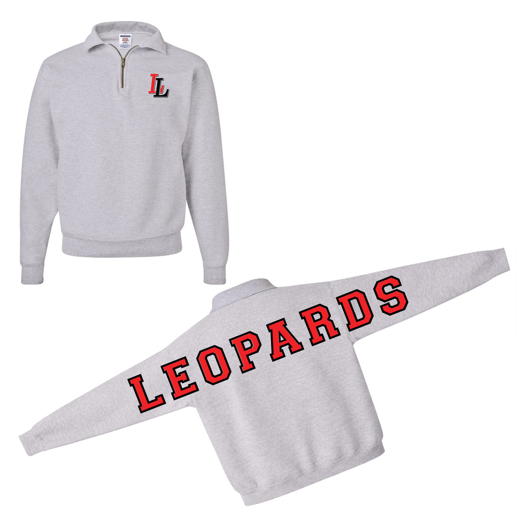 Lovejoy Football Port & Co Quarter Zip Sweatshirt with Oversized Printed Back