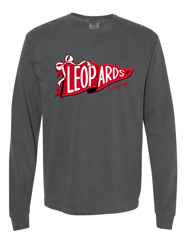 Lovejoy Football Pennant Comfort Colors Pepper Long Sleeve Tee