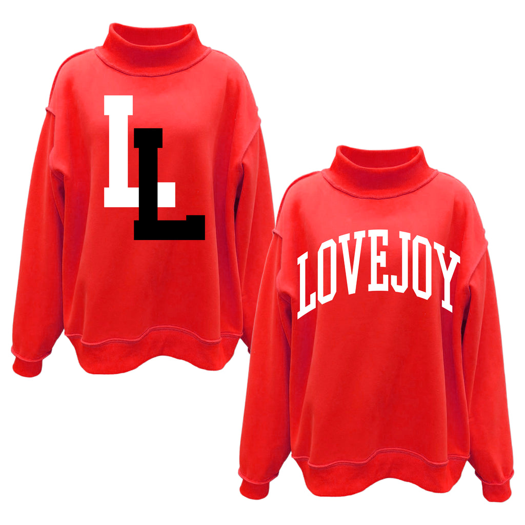 Lovejoy Football Reversible Red Oversized Sweatshirt LL / LoveJoy Screen Print