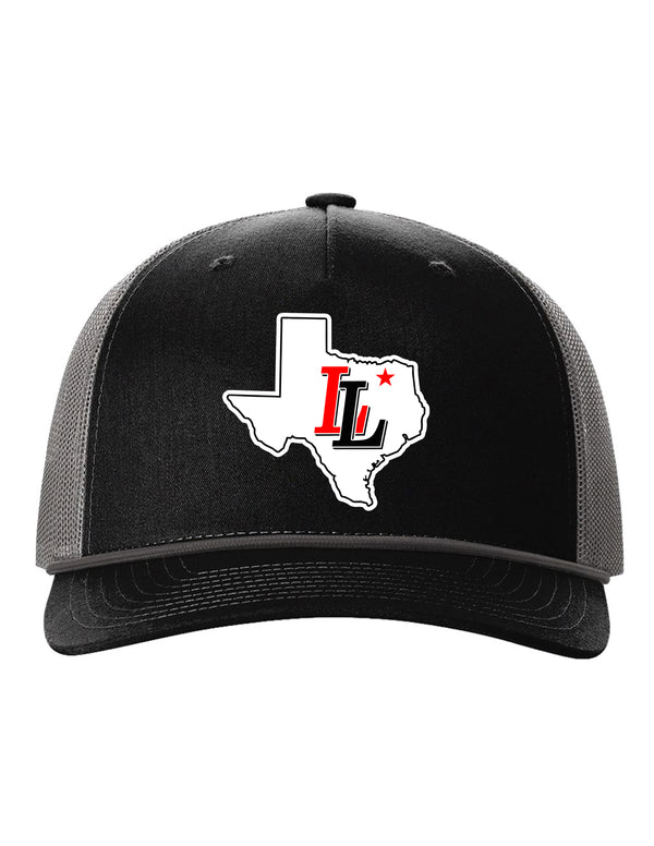 Lovejoy Football Richardson Black Five Panel Rope Snapback Hat Texas Logo