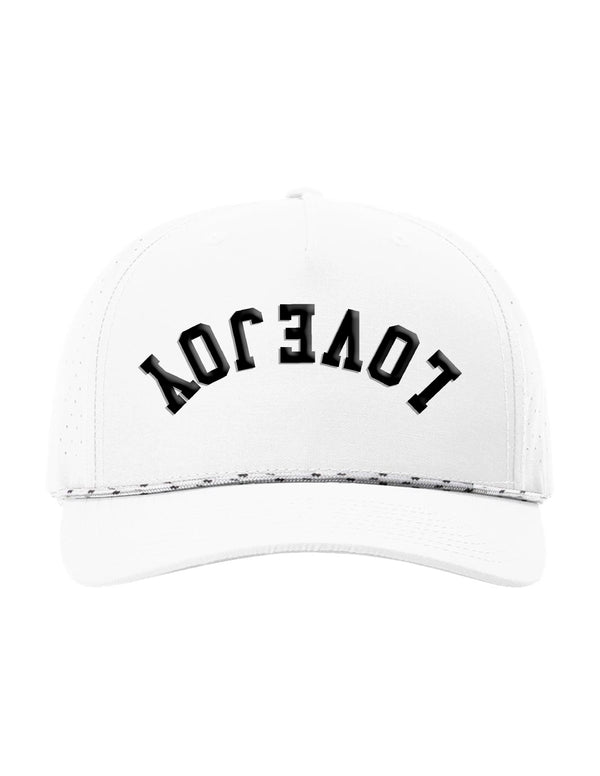 Lovejoy Football Richardson White Performance Rope Hat Puffy Upside Down Black LoveJoy