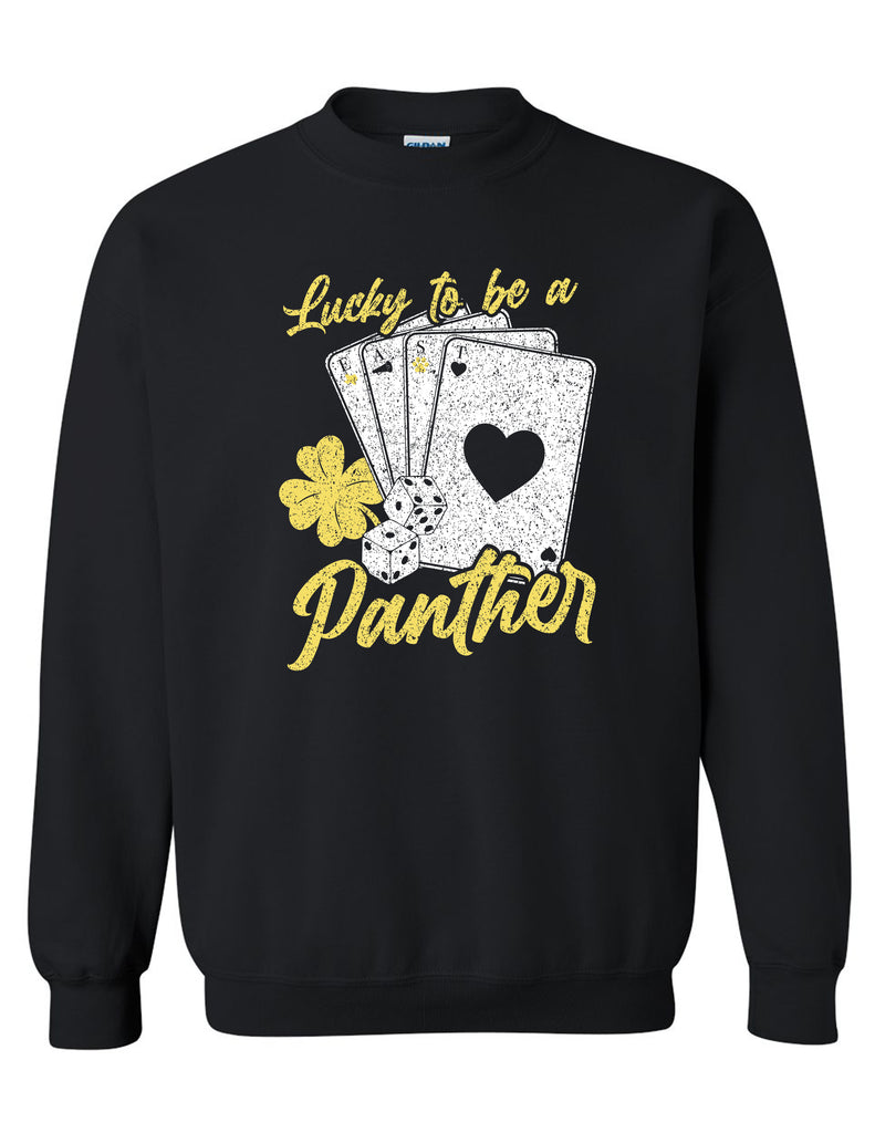 Plano East Cheer Lucky To Be A Panther Black Gildan Crewneck