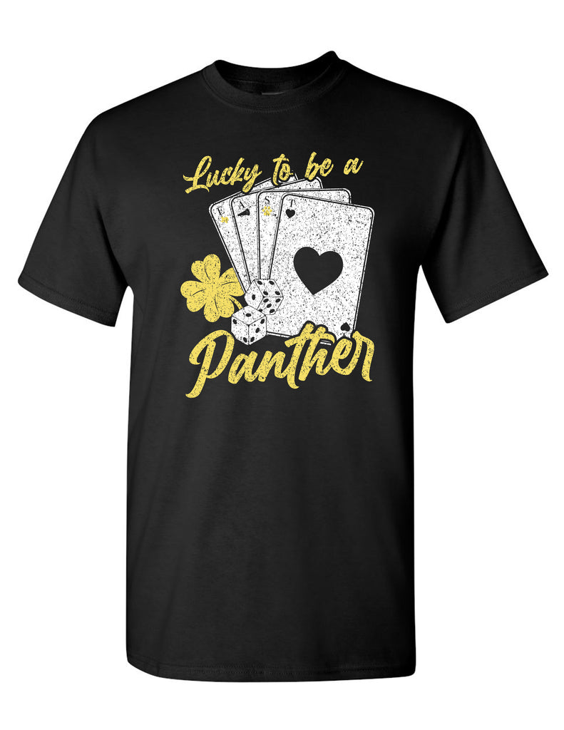 Plano East Cheer Lucky To Be A Panther Black Gildan Tee