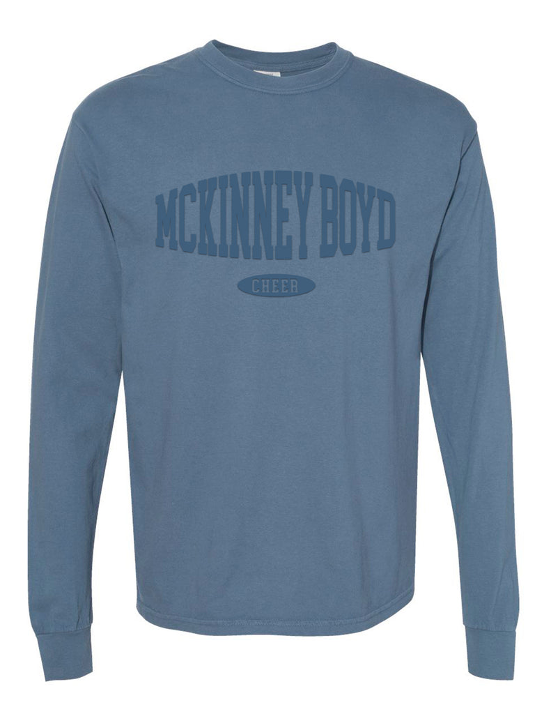 Boyd Cheer Comfort Color Blue Jean DD Inspired Puff Long Sleeve T-Shirt