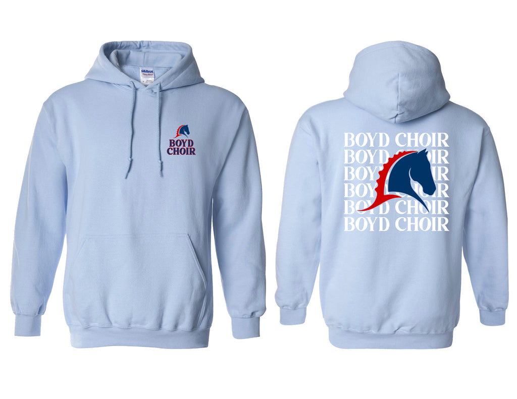Boyd Choir Light Blue Stacked Logo Frocket Hoodie