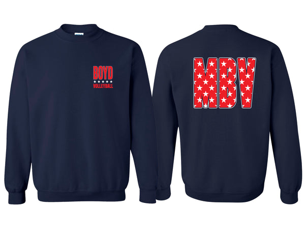 McKinney Boyd Volleyball Navy MBV Stars Crewneck Sweatshirt