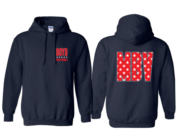 McKinney Boyd Volleyball Navy MBV Stars Design Hoodie