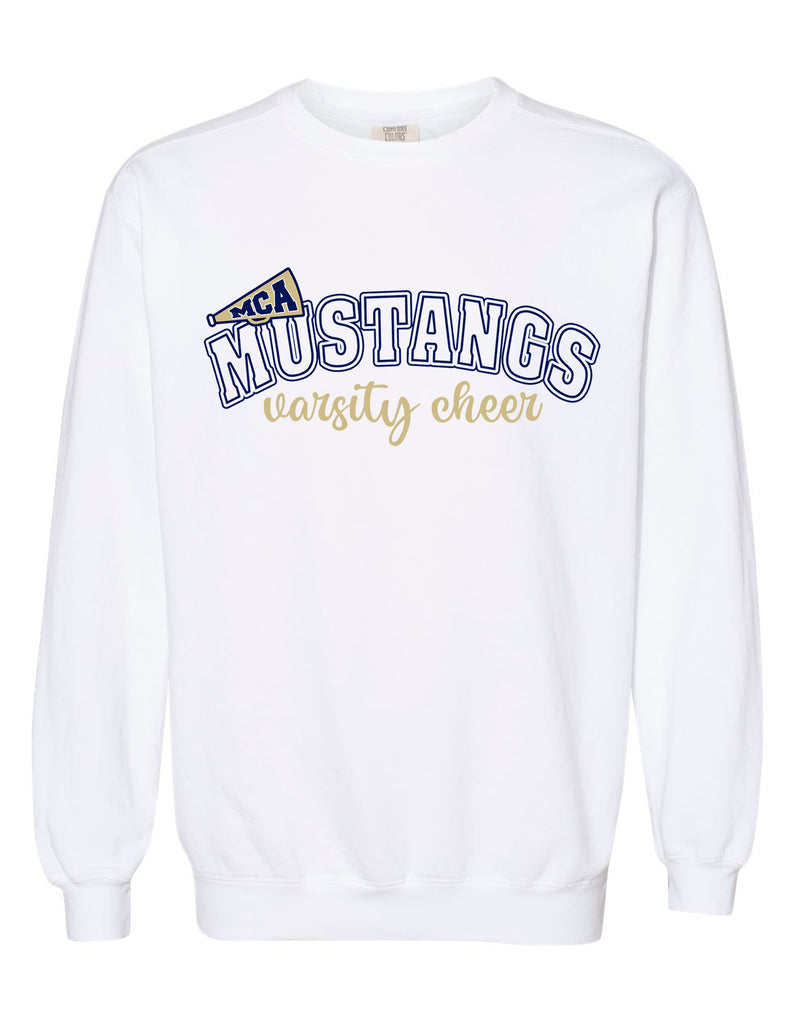 MCA Cheer Megaphone White Comfort Colors Crewneck