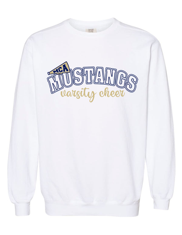 MCA Cheer Megaphone White Comfort Colors Crewneck