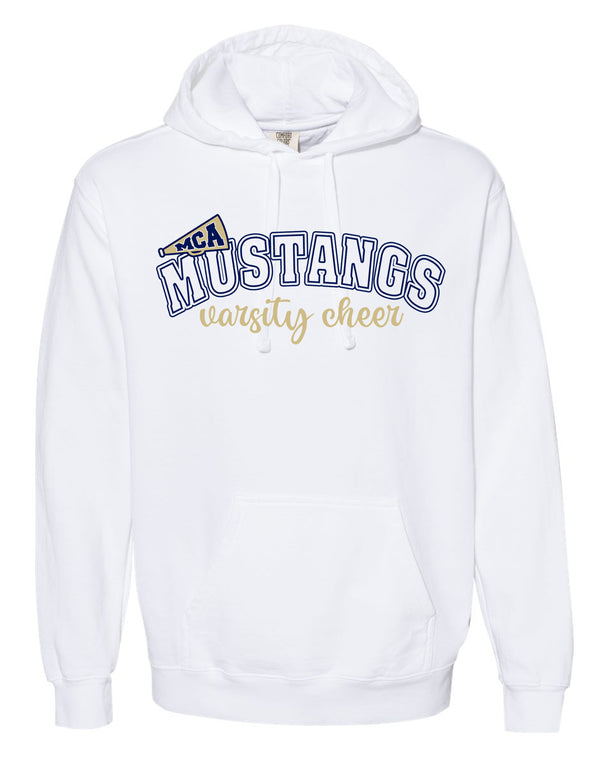 MCA Cheer Megaphone White Comfort Colors Hoodie