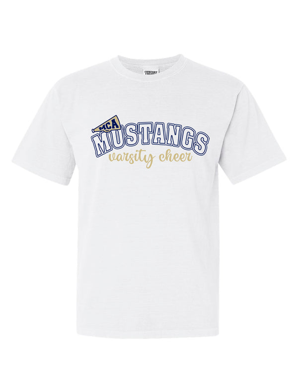 MCA Cheer Megaphone White Comfort Colors Tee