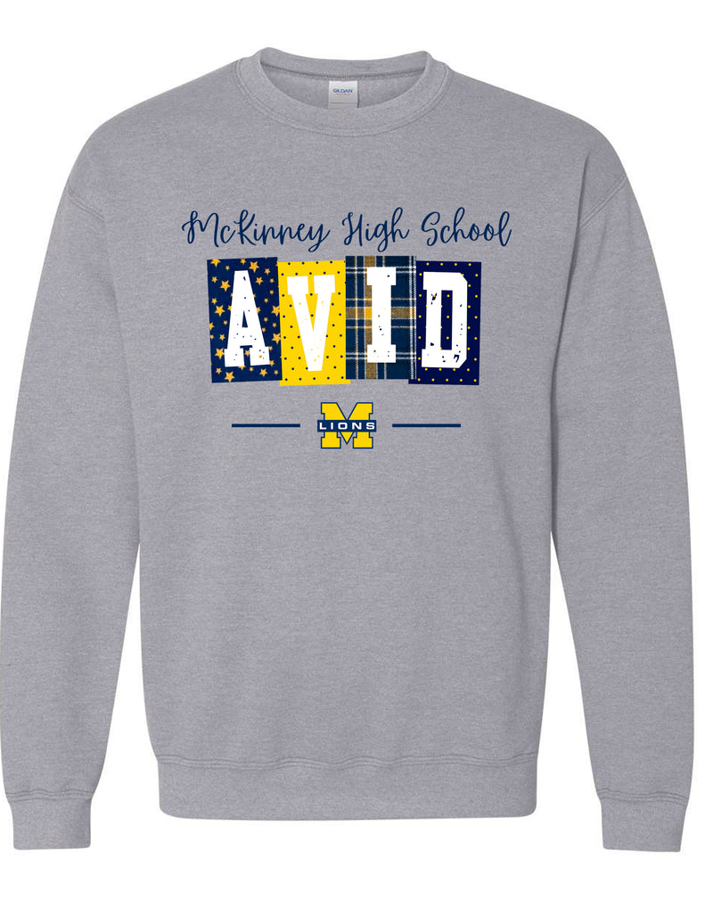 MHS AVID Color Block Gildan Sports Gray Crewneck