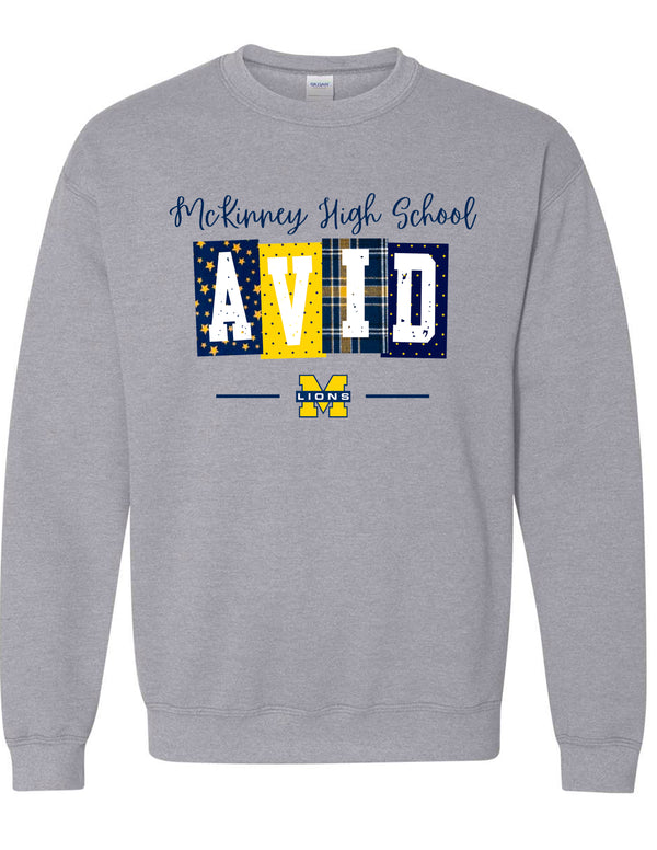 MHS AVID Color Block Gildan Sports Gray Crewneck