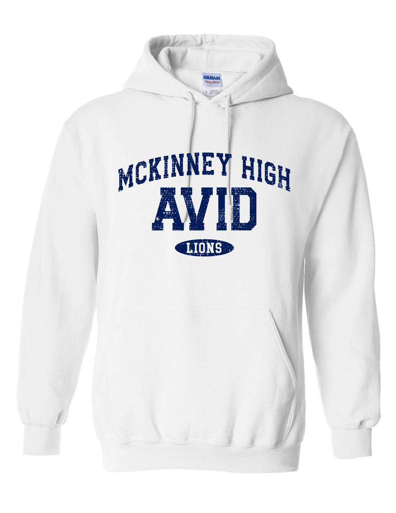 MHS AVID Distressed Gildan White Hoodie