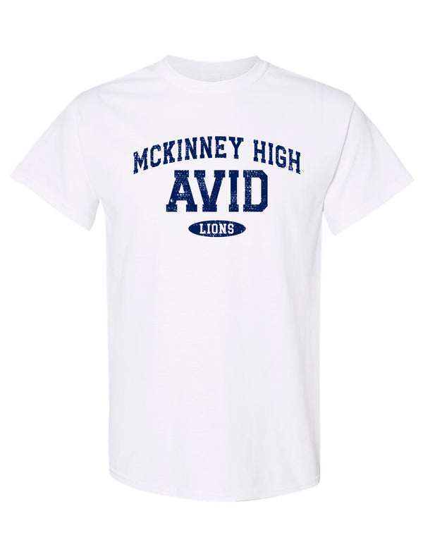 MHS AVID Distressed Gildan White Tee