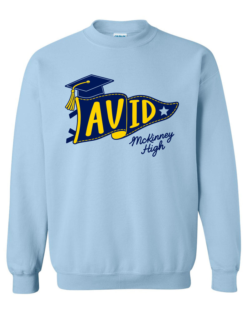 MHS AVID Pennant Gildan Light Blue Crewneck