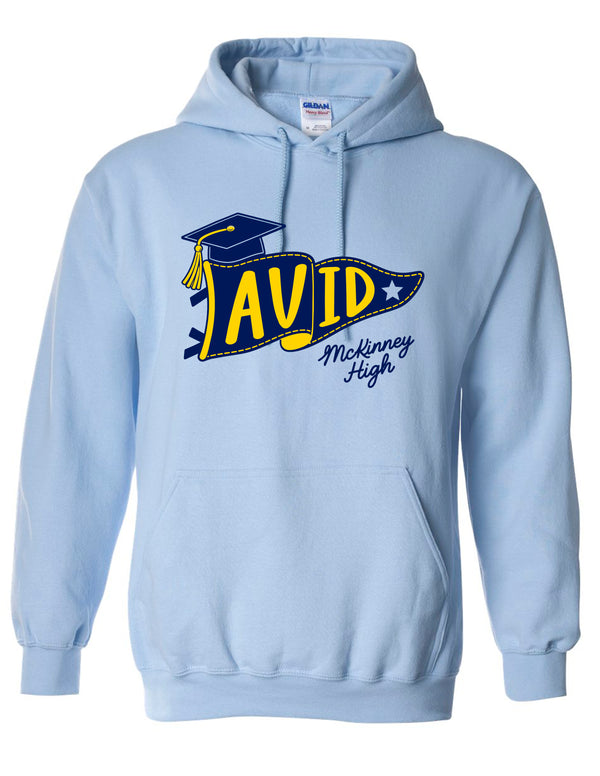 MHS AVID Pennant Gildan Light Blue Hoodie
