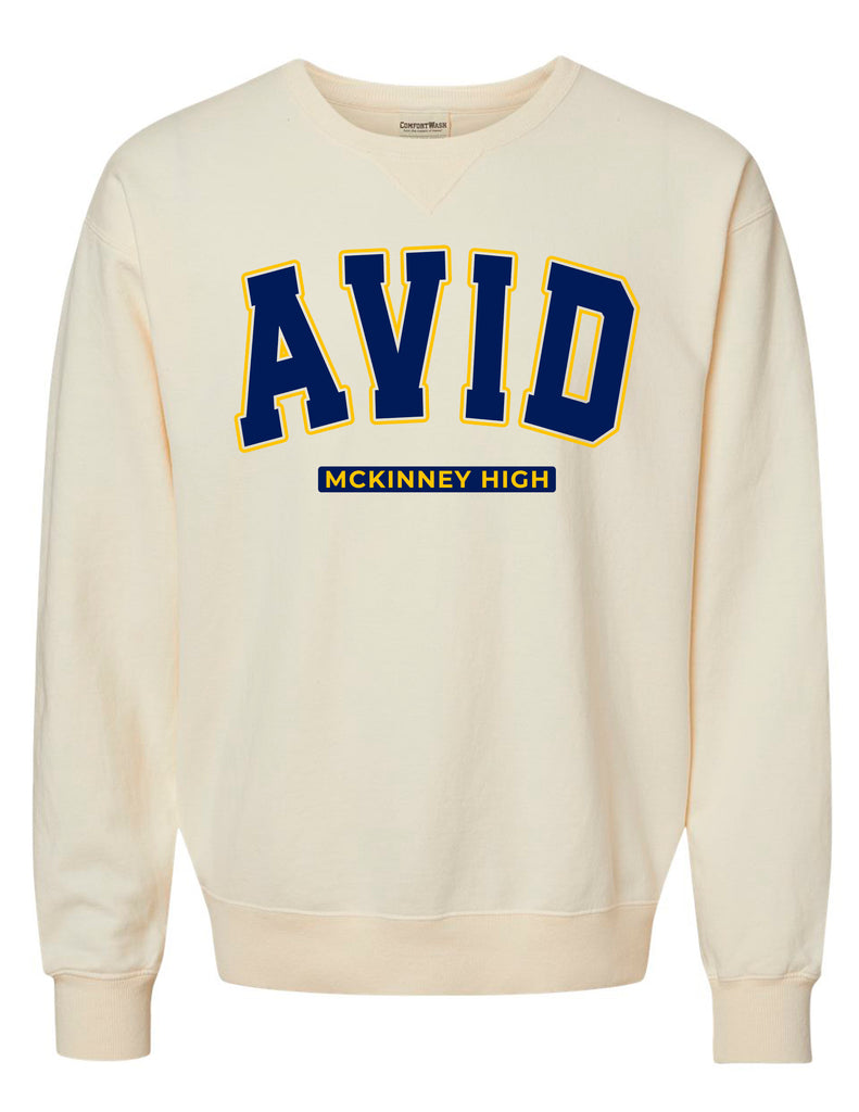 MHS AVID Varsity Style Comfort Wash Parchment Crewneck