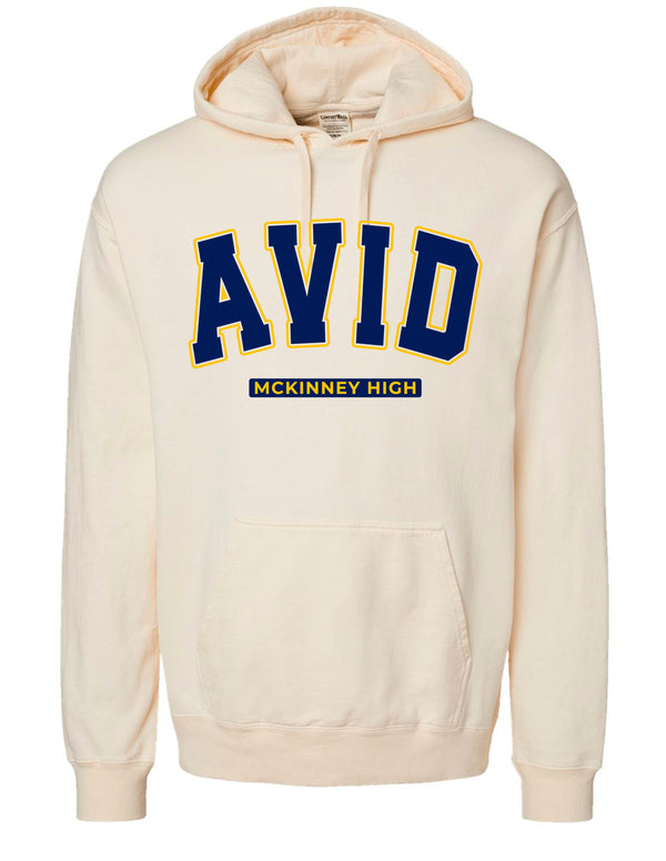 MHS AVID Varsity Style Comfort Wash Parchment Hoodie