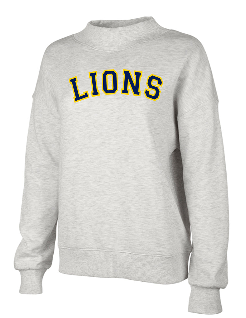 MHS Basketball Charles River Gray Mock Neck with Embroidered Applique