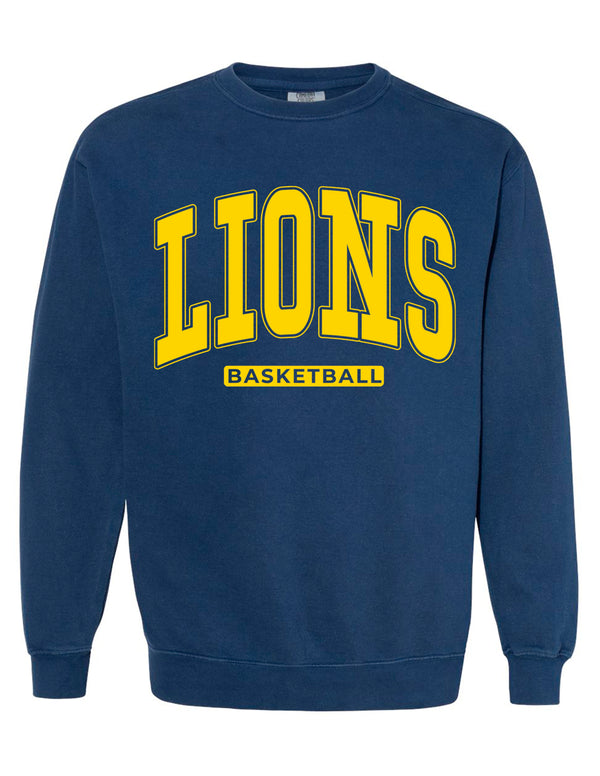 MHS Basketball Oversized Print Navy Comfort Colors Crewneck