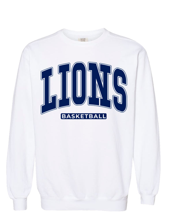 MHS Basketball Oversized Print White Comfort Colors Crewneck