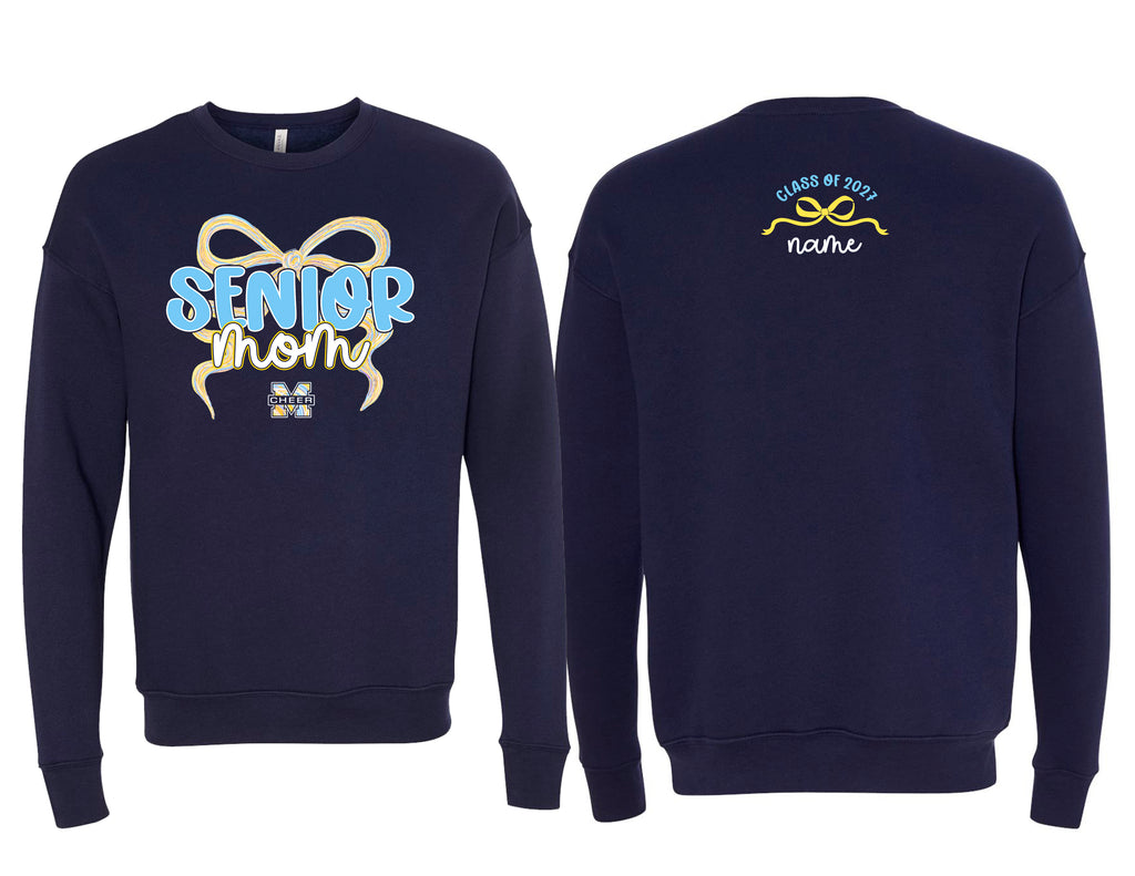 McKinney High Cheer Senior Mom Bella Canvas Crewneck Sweatshirt
