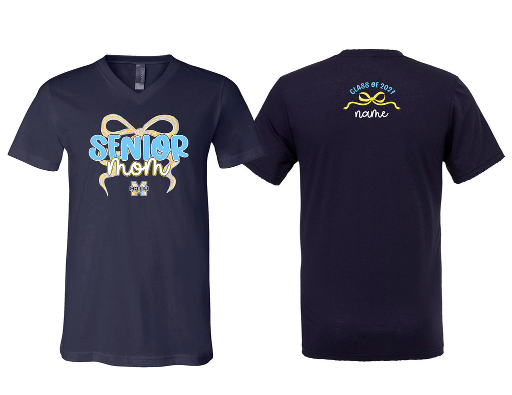 McKinney High Cheer Senior Mom Bella Canvas V-Neck Tee