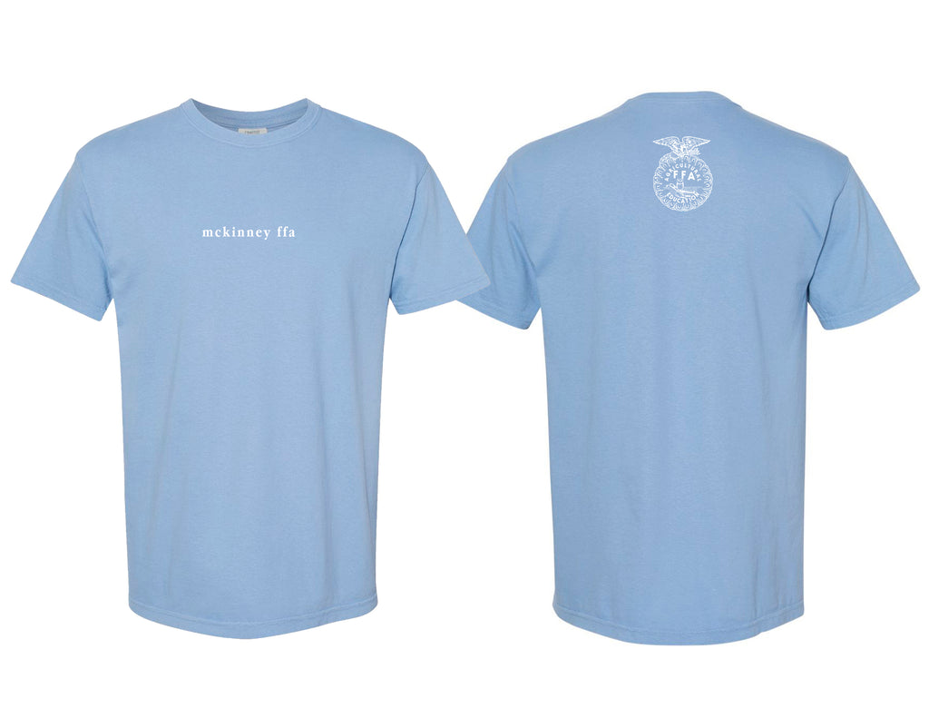 McKinney High FFA Small Serif Washed Denim Comfort Colors Tee