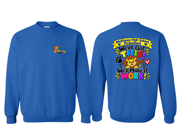 MHS Preschool Staff Frocket Gildan Blue Crewneck