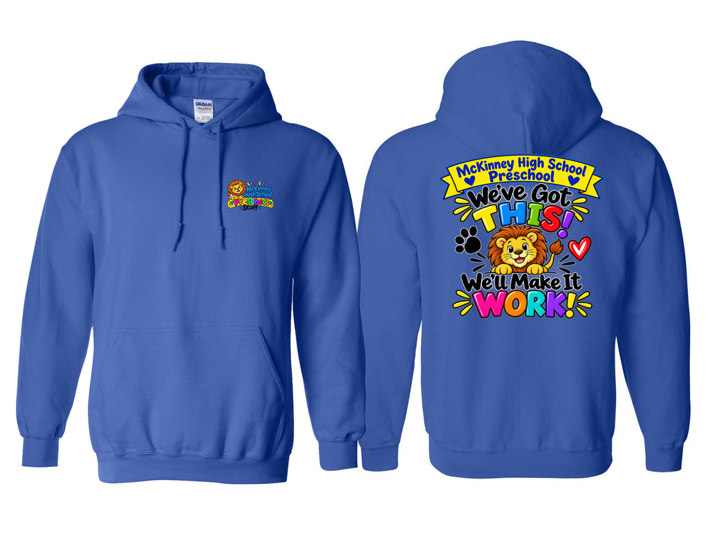 MHS Preschool Staff Frocket Gildan Blue Hoodie