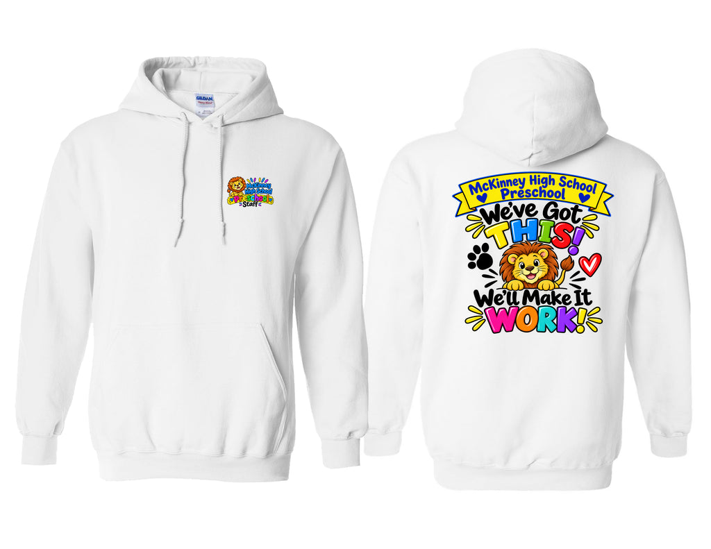 MHS Preschool Staff Frocket Gildan White Hoodie