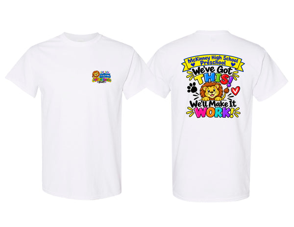 MHS Preschool Staff Frocket Gildan White Tee