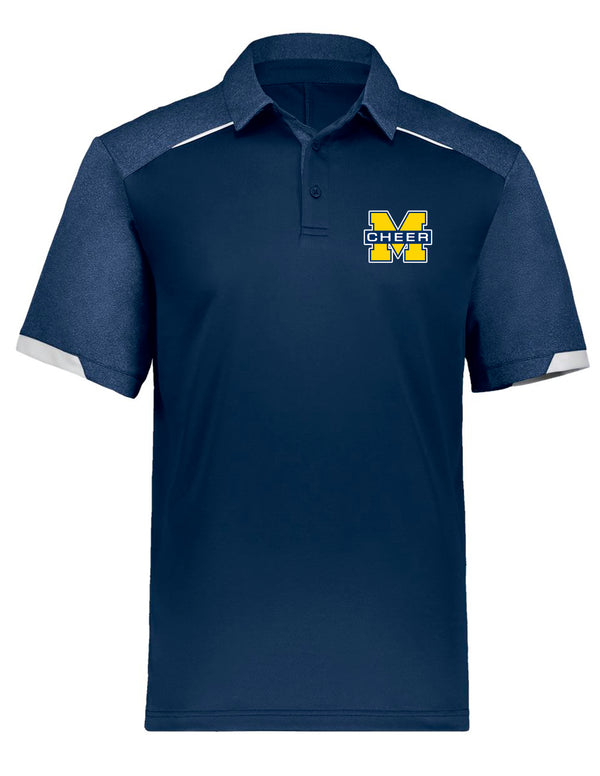 McKinney High Cheer Russell Athletic Navy Polo with Embroidered Logo