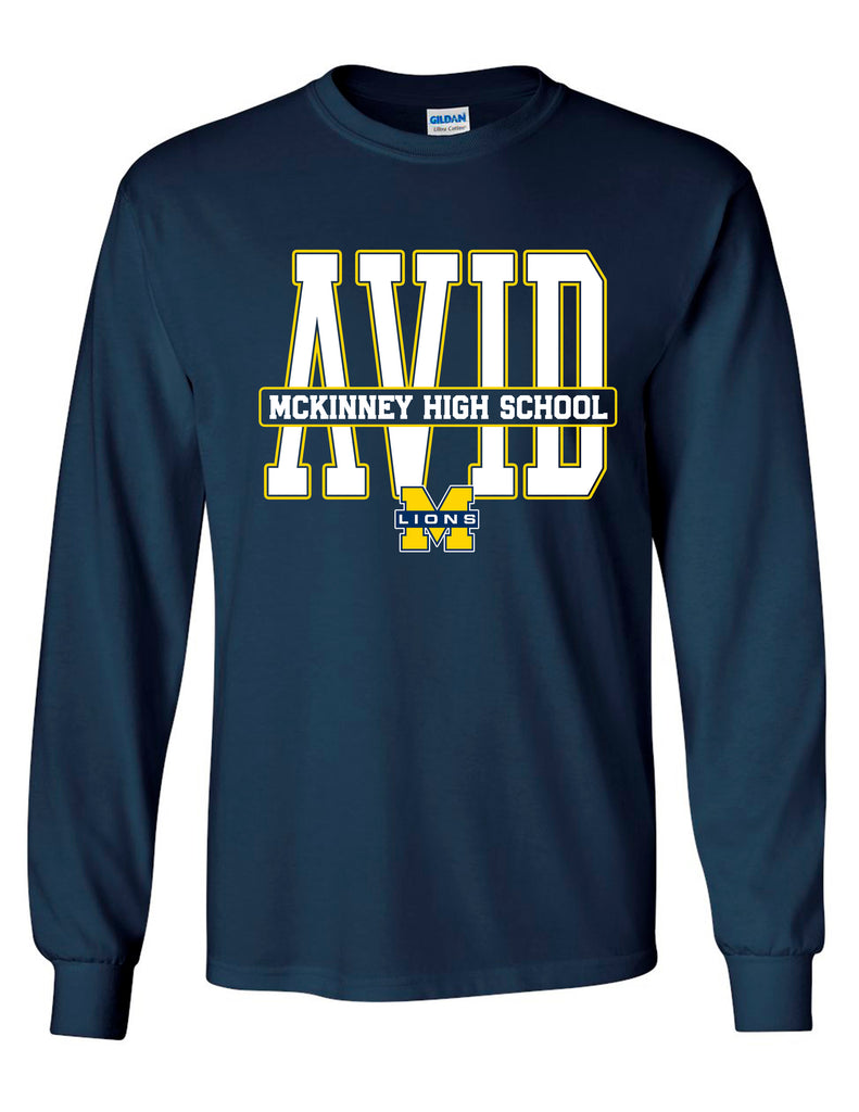 MHS AVID Tall Gildan Navy Long Sleeve Tee