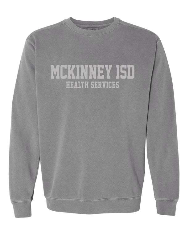 MISD Health Services Comfort Colors Gray Tone on Tone Embroidered Crewneck Sweatshirt