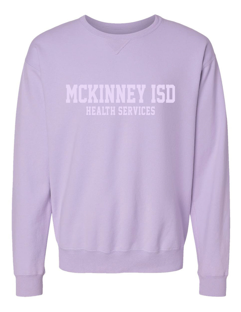 MISD Health Services Comfort Wash Lavender Tone on Tone Embroidered Crewneck Sweatshirt