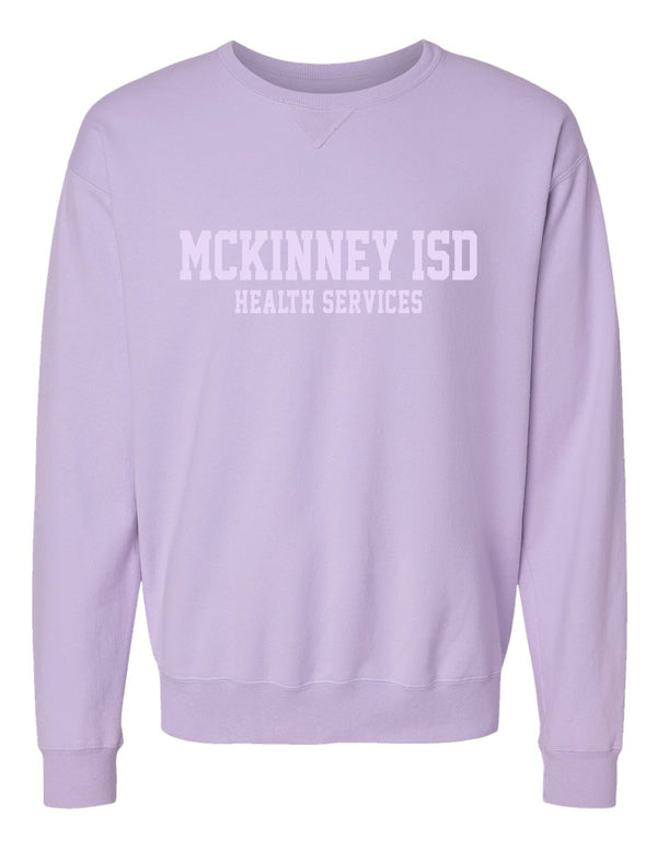 MISD Health Services Comfort Wash Lavender Tone on Tone Embroidered Crewneck Sweatshirt