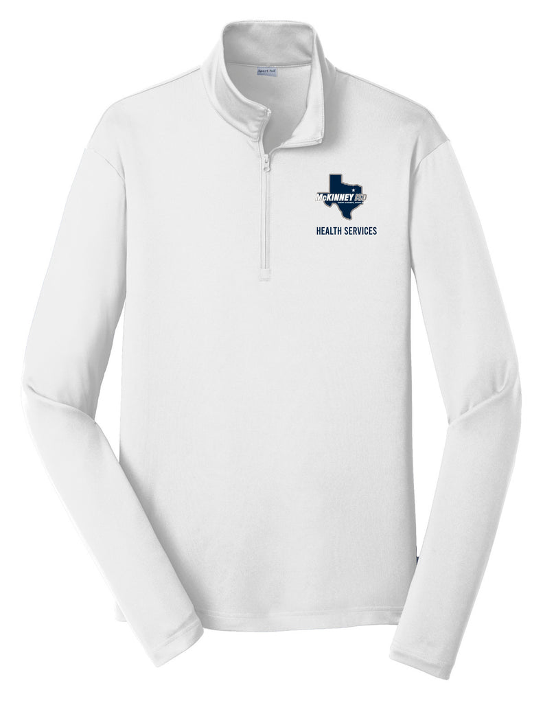 MISD Health Services Sport-Tek Women's White Quarter Zip Performance Pullover
