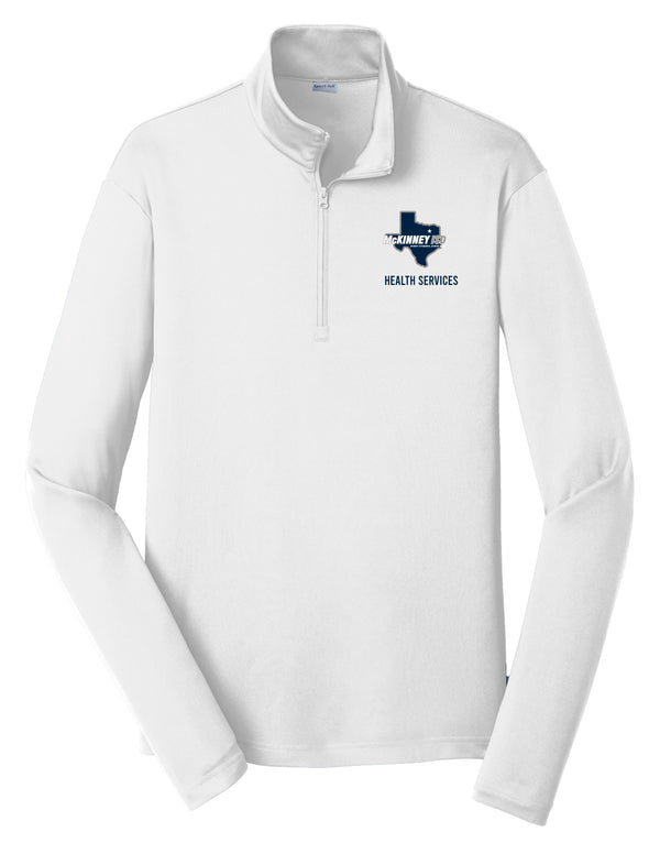 MISD Health Services Sport-Tek Women's White Quarter Zip Performance Pullover