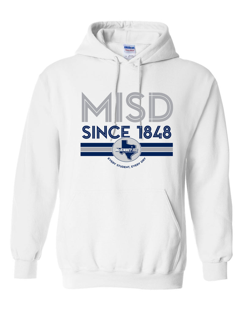 McKinney ISD White Gildan Inline Hoodie