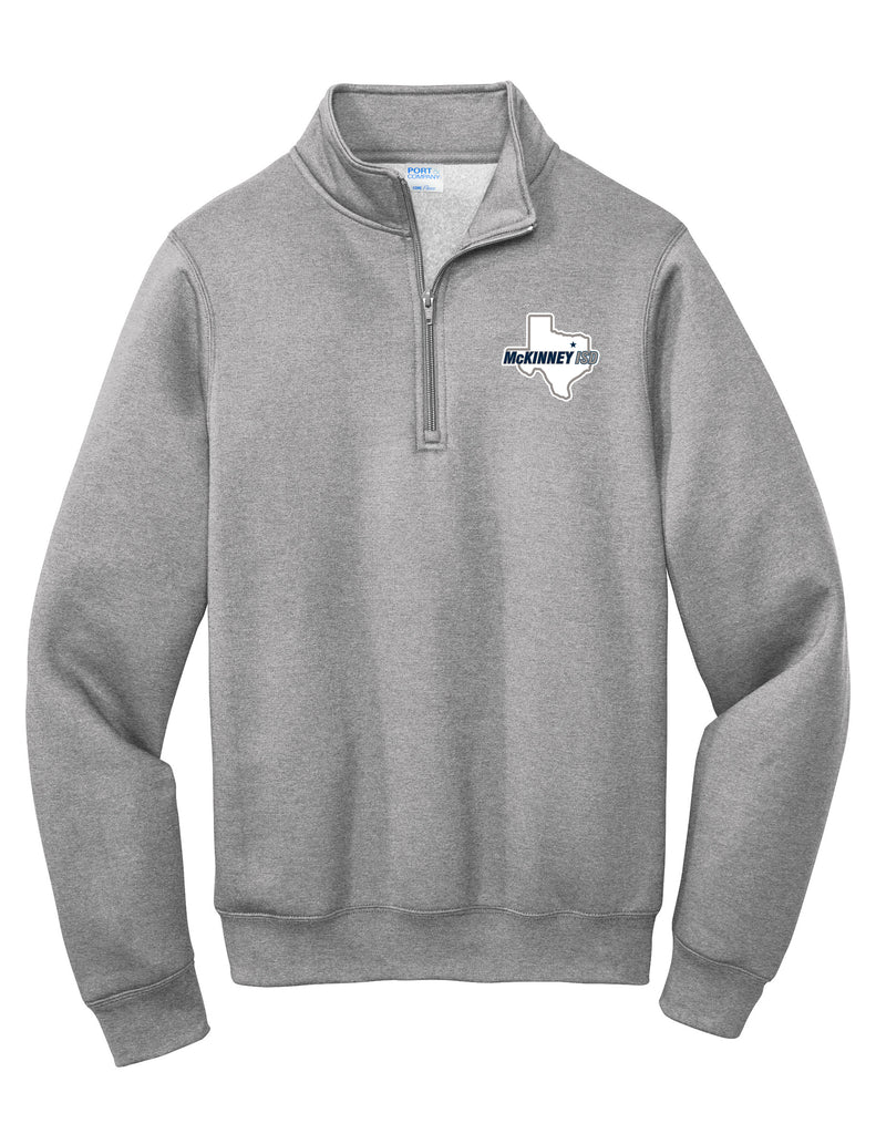 McKinney ISD Port & Co Gray Quarter Zip Sweatshirt